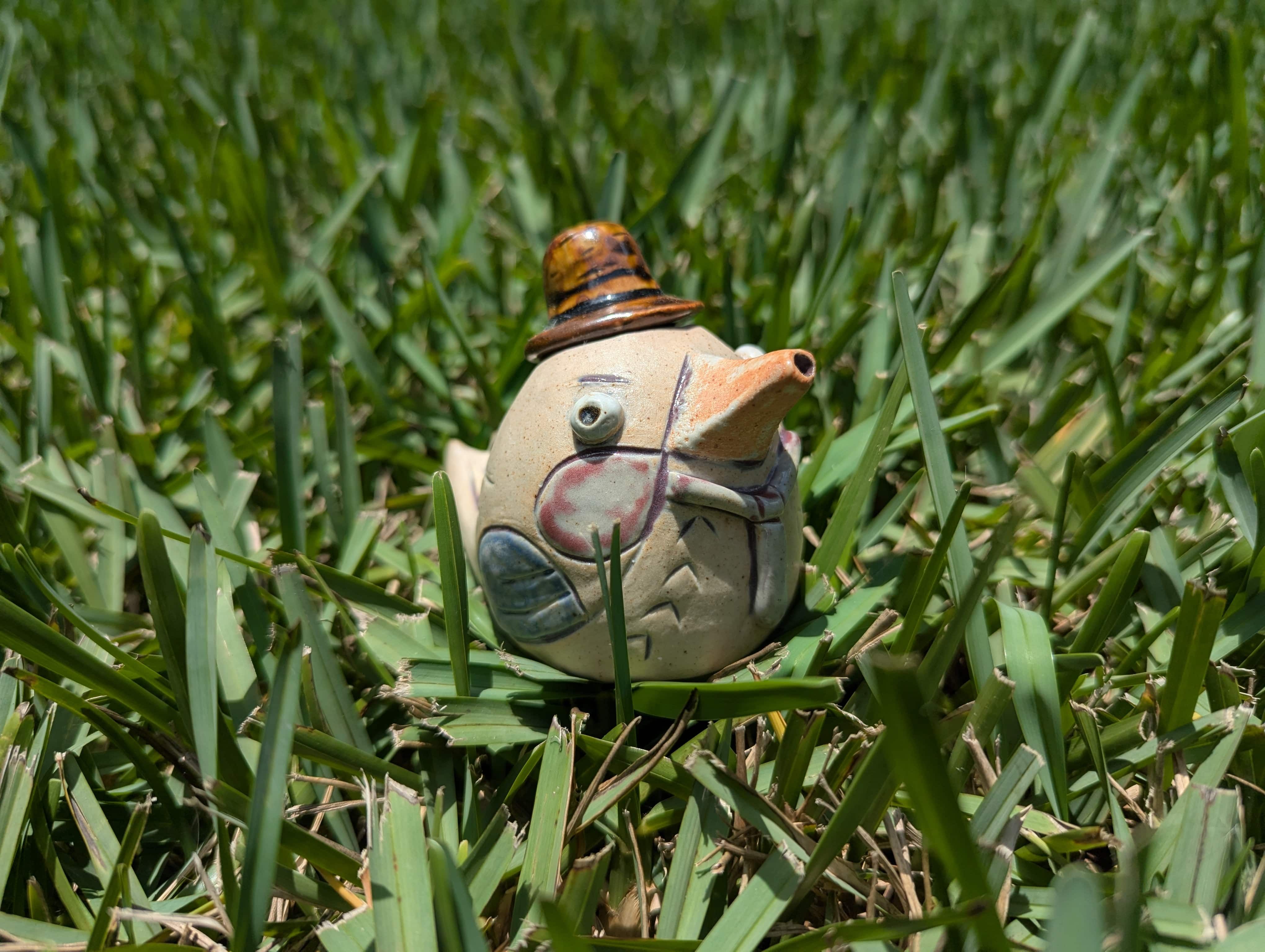 Bird figure made from clay
