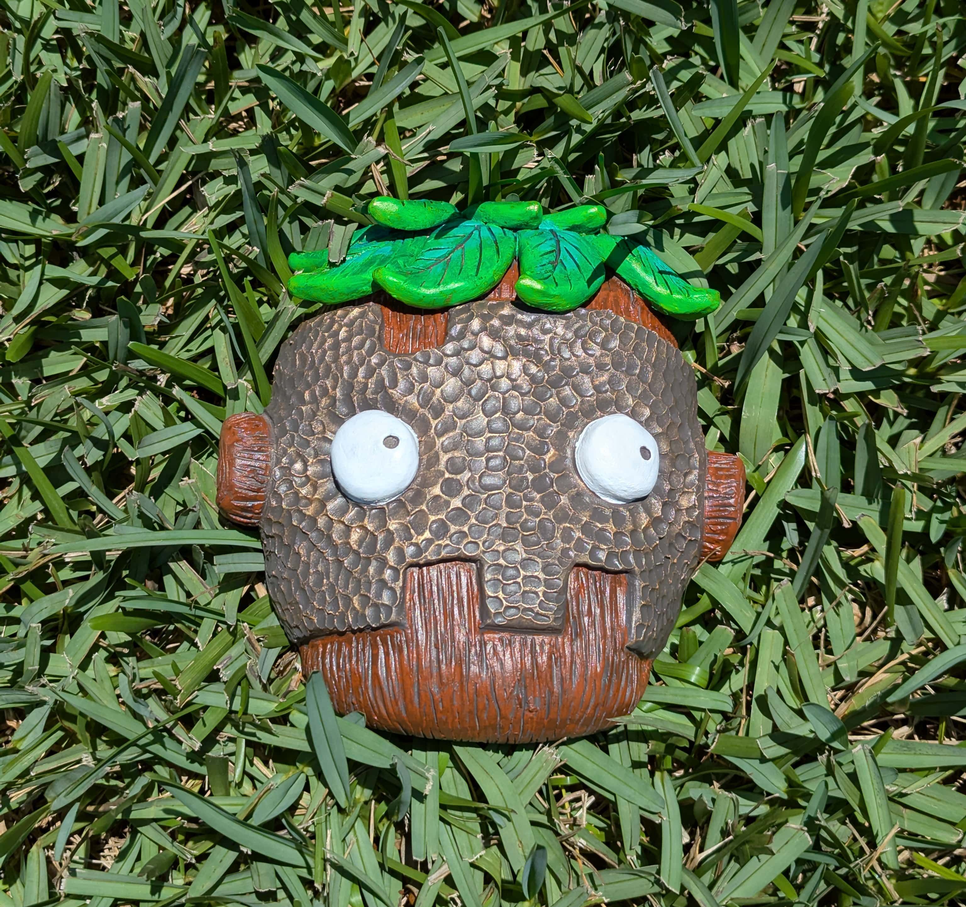 Forest mask statues made from clay