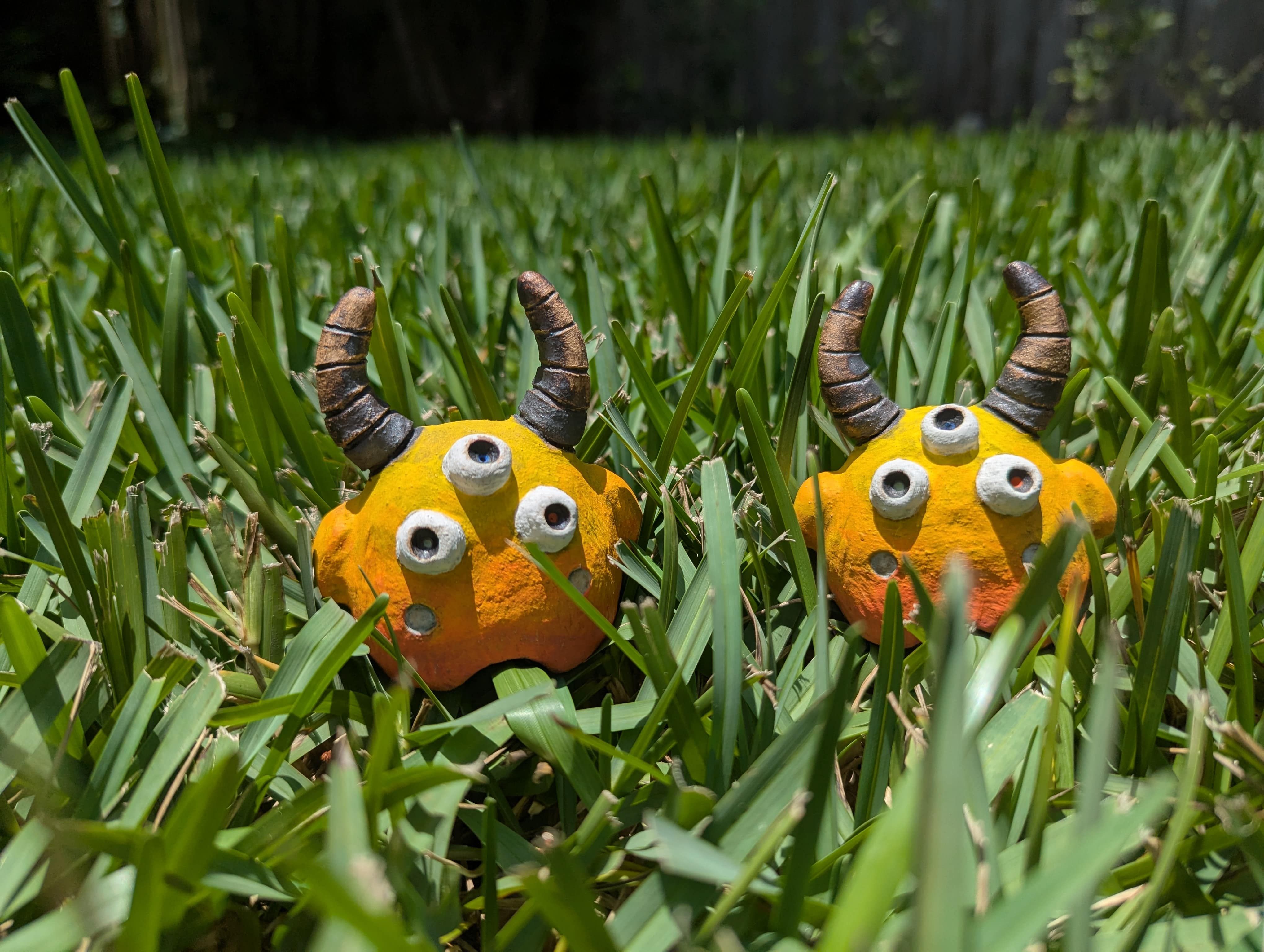 Monster statues made from clay
