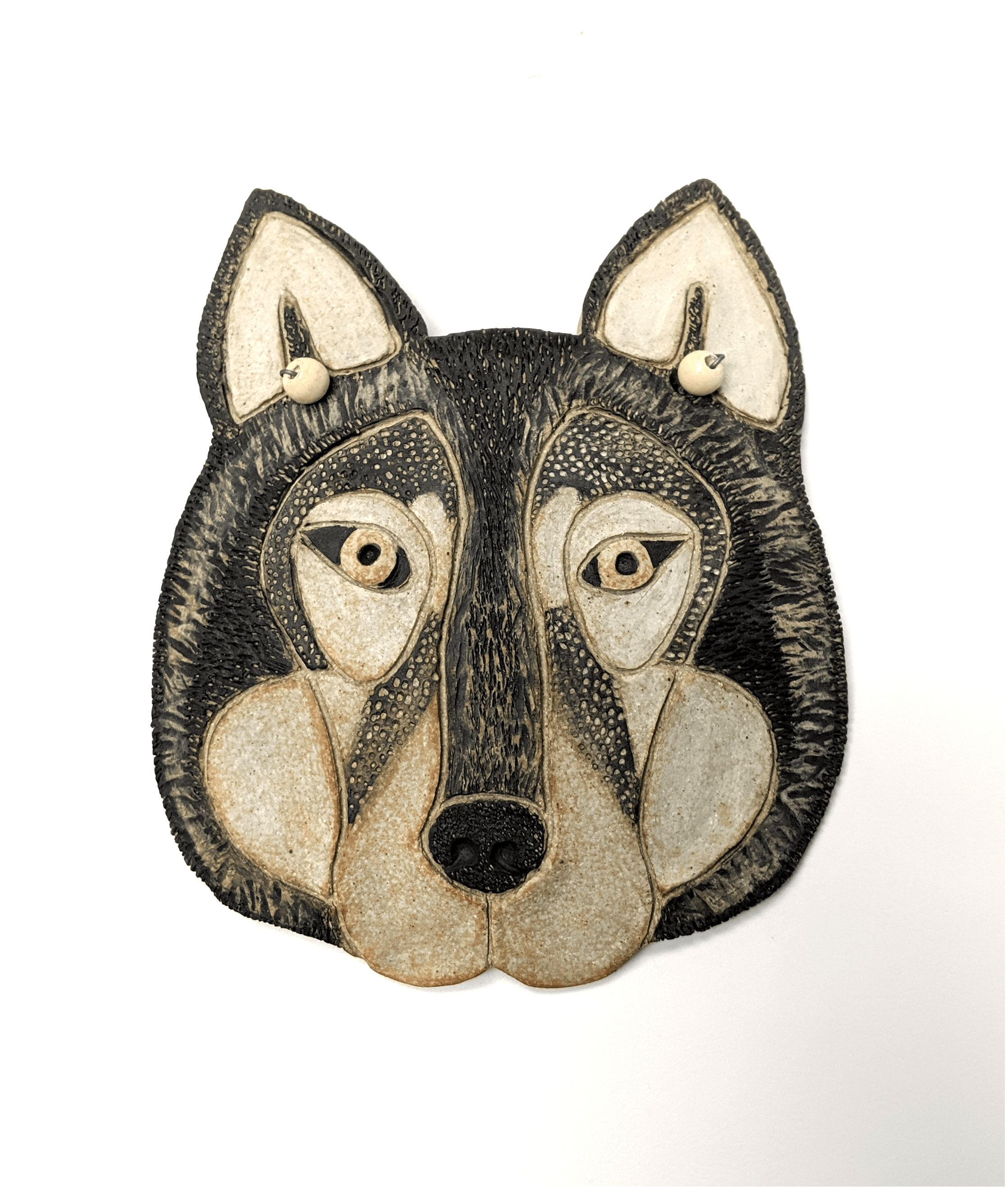 Clay wolf mask